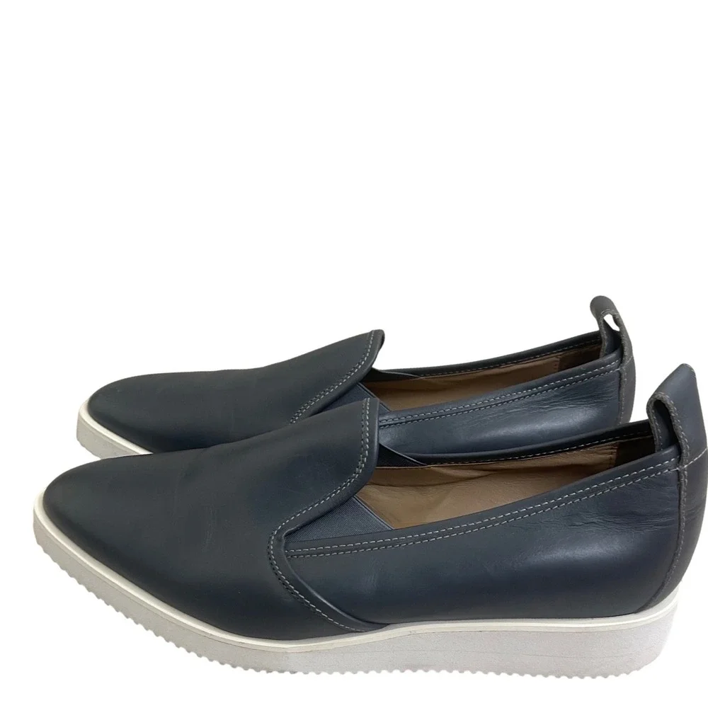 Everlane Navy Blue Leather Street Shoe Pointed Toe Slip On Sneaker Italy lady 10